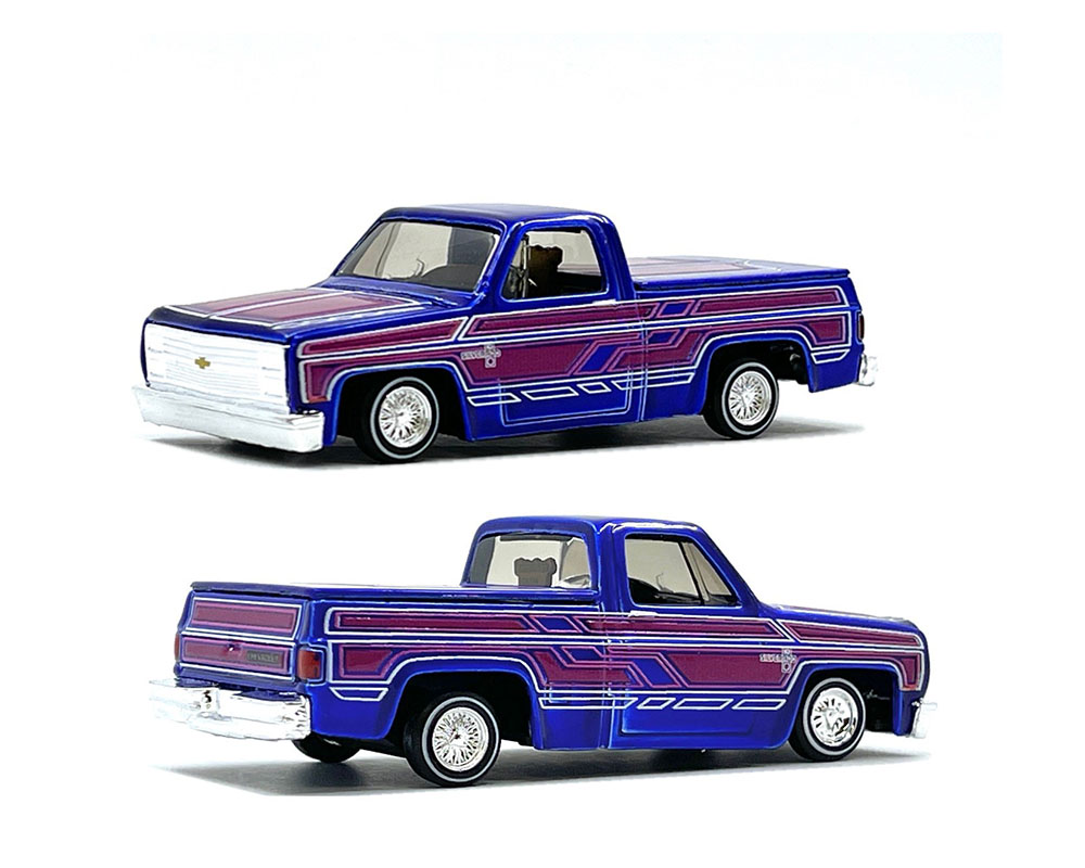 Maisto 1:64 1987 Chevrolet 1500 Lowriders – Metallic Blue – Design Lowriders – MiJo Exclusives Limited Edition 3,600 Pieces