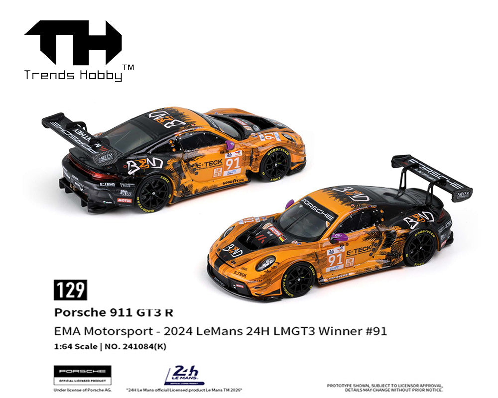 (Preorder) Trends Hobby 1:64 Porsche 911 GT3 R – EMA Motorsport – LeMans 24H 2024 #91