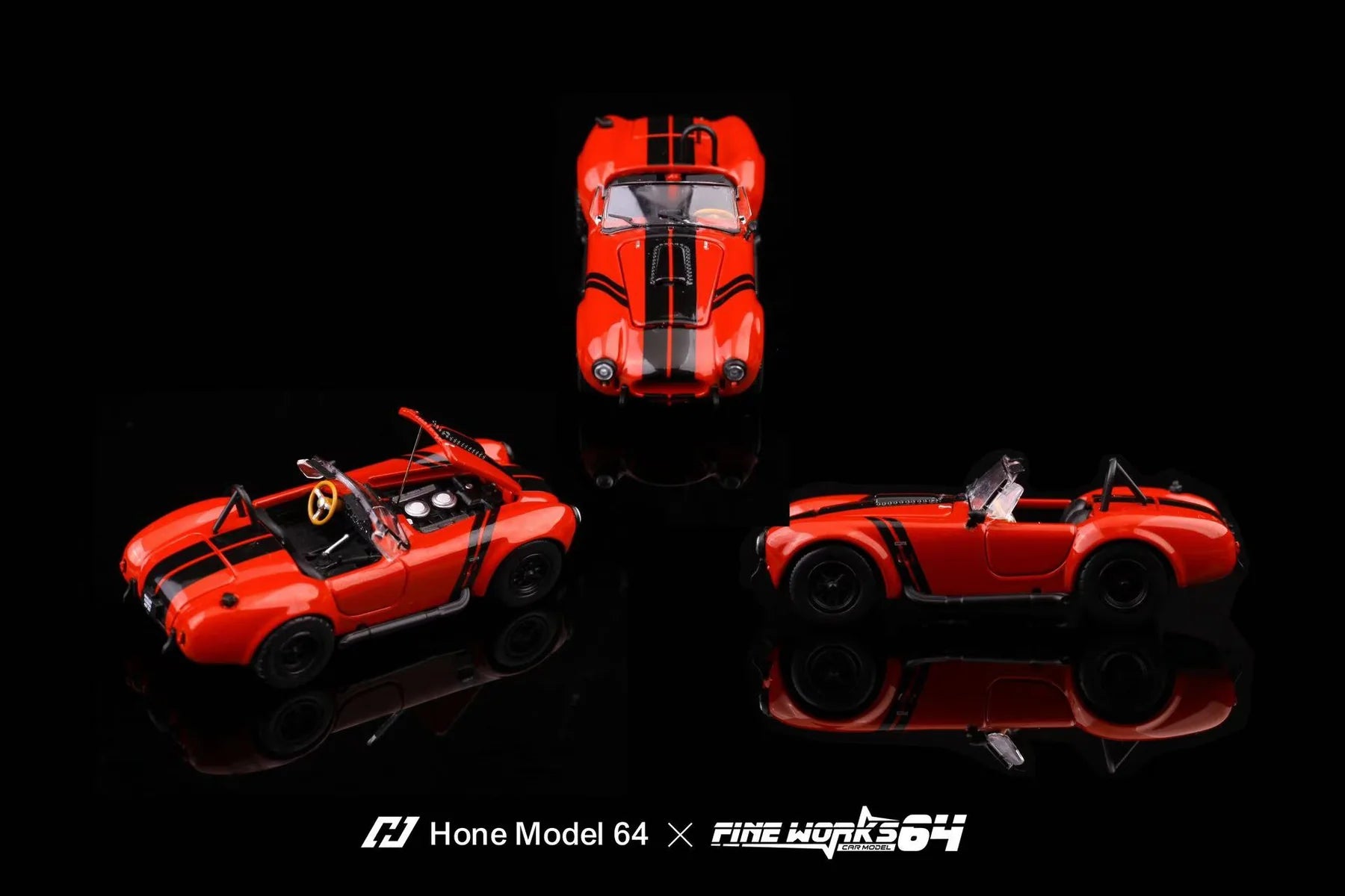 Hone Model64 X FineWorks64 1:64 Shelby 427 - Red