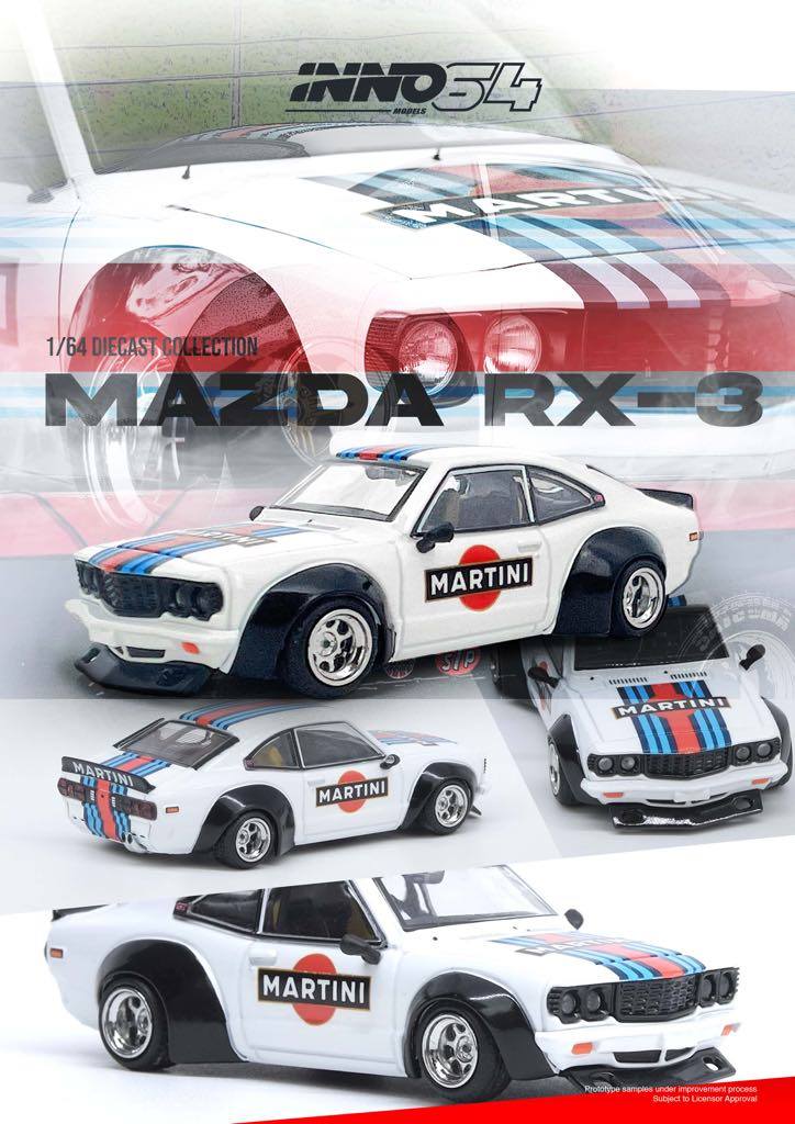 Inno64 MAZDA SAVANNA RX3 "MARTINI RACING" Livery
