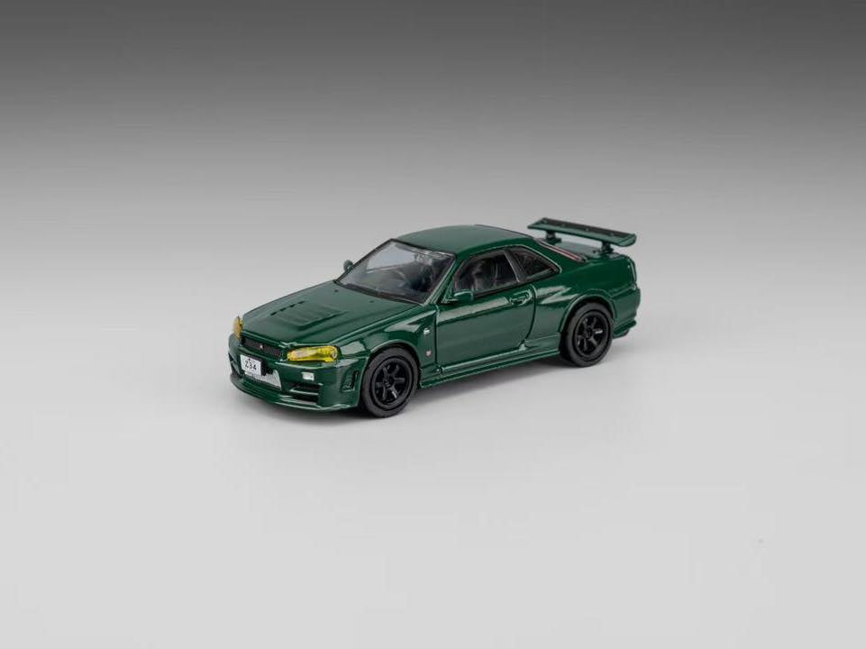 DM MODEL 1/64 Nissan R34 Hanging Card Board Diecast Model F. LL-044-238 Black(RHD)