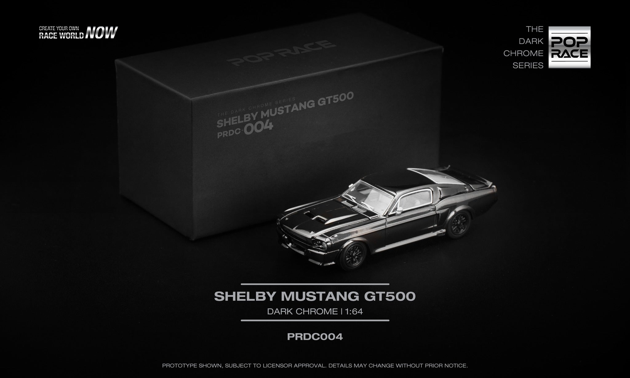 Pop Race Dark Chrome Series PRDC004 SHELBY MUSTANG GT500 DARK CHROME