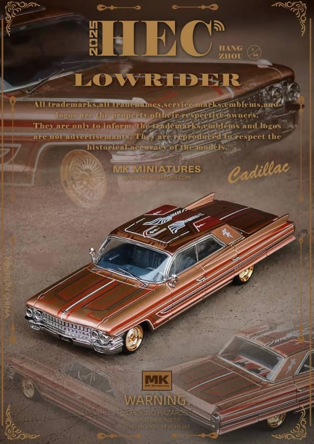 MK Miniatures 1:64 Diecast Model 2025 Hangzhou HEC Exclusive - Cadillac Sedan De Ville Brown Livery