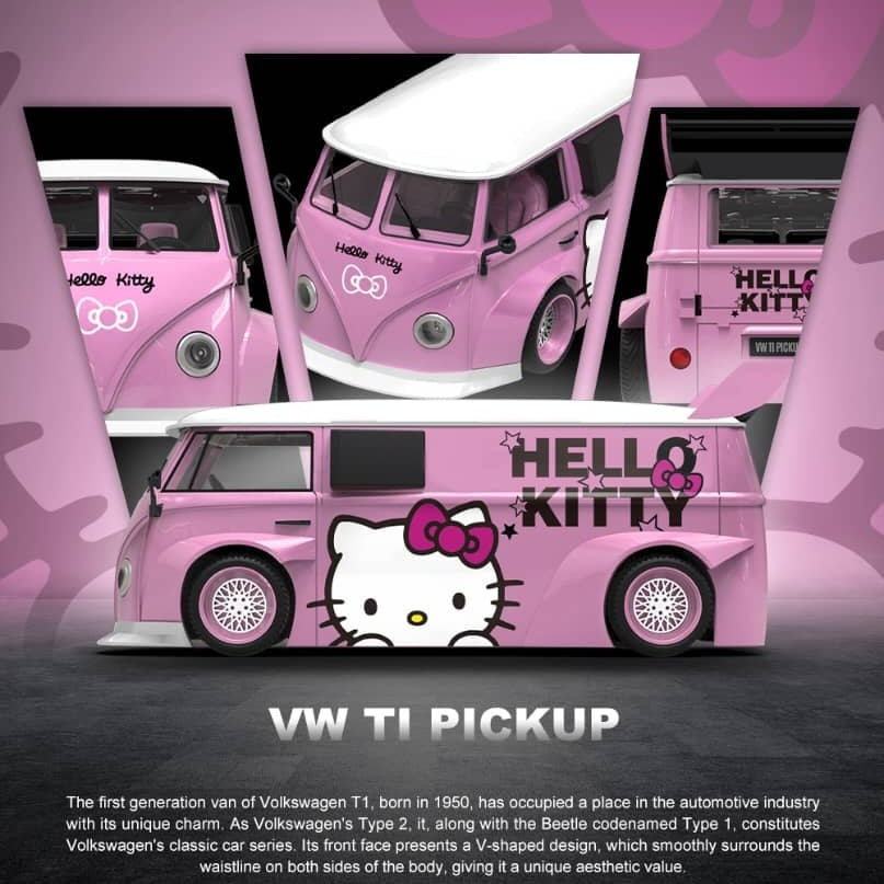 Cool Car CC 1:64 Diecast Model VW T1 Wide Body Light Pink