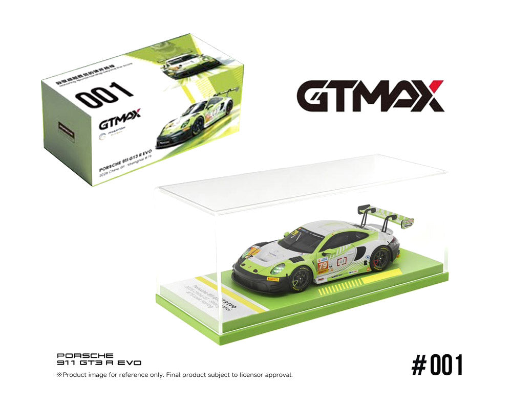 (Preorder) GT Max 1:64 Porsche 911 GT3 R EVO 2026 China GT Phantom Global Racing #79 (Shanghai Round Damaged Version) – Limited Edition