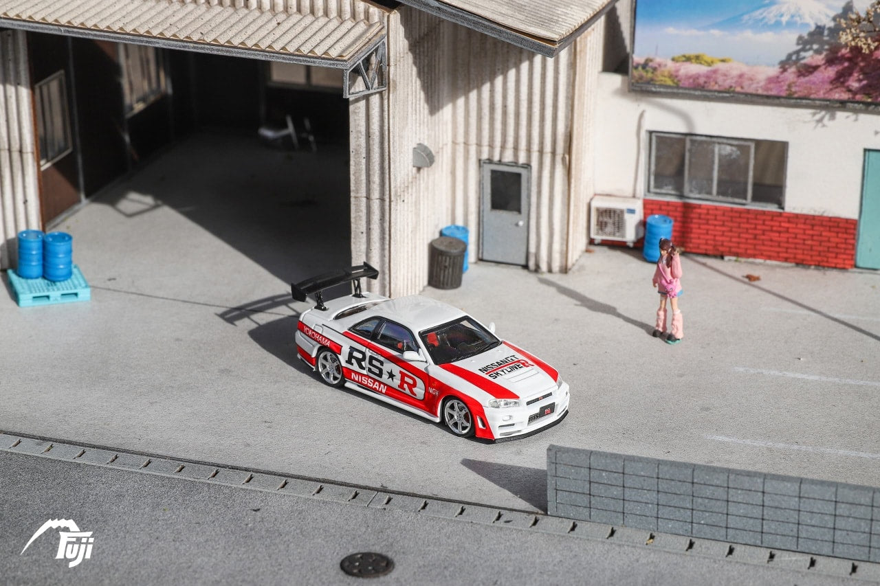 Fuji 1:64 Diecast Model Skyline GT-R R34 Z-Tune White RSR Livery