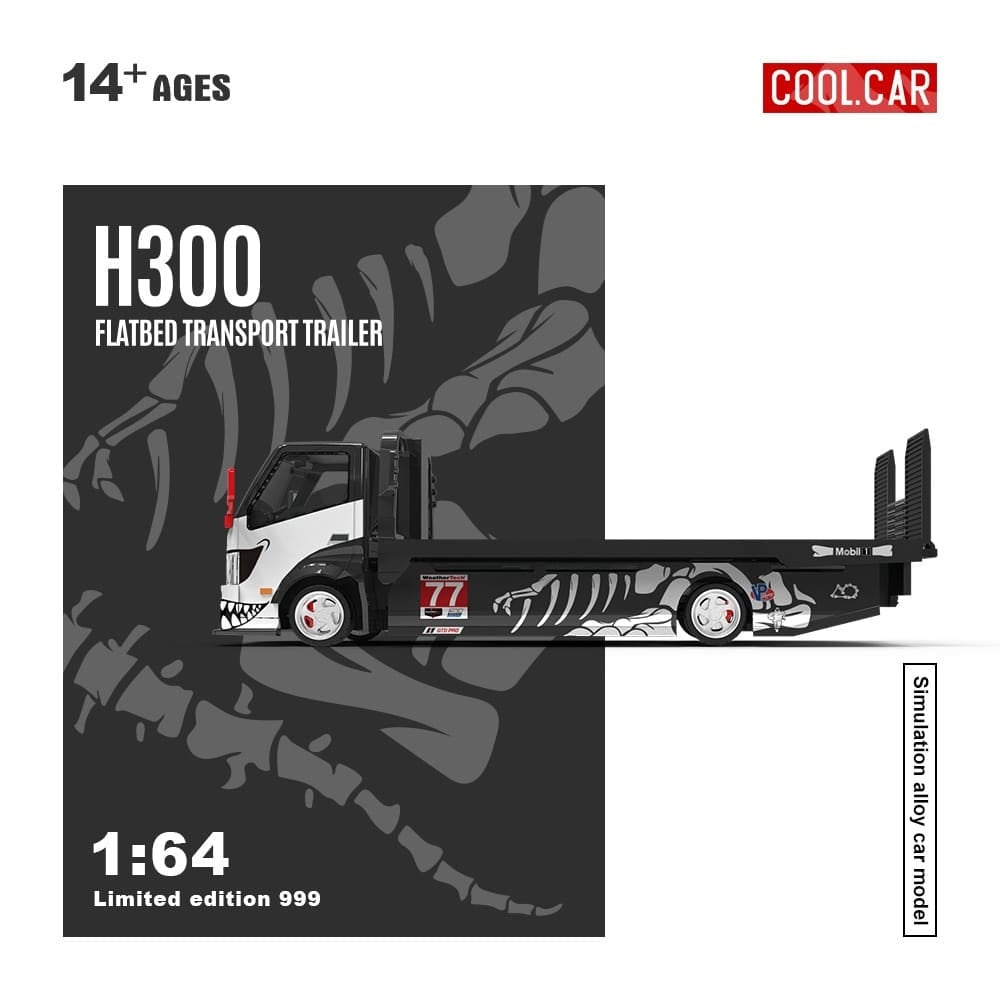 Cool Car CC 1:64 Diecast Model H300 Tow Truck White-Black Livery(CC647224)