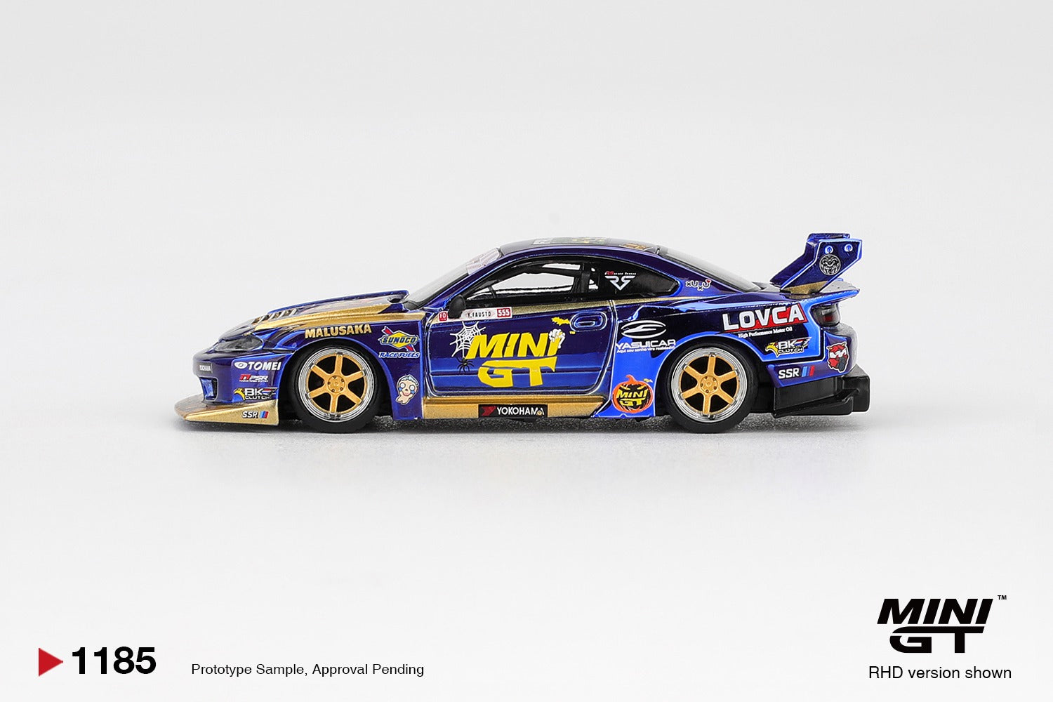 (Preorder) Mini GT 1:64 #1185 Nissan LB-Super Silhouette S15 SILVIA #555 Team MINI GT Liberty Walk 2025 Formula Drift Halloween Special