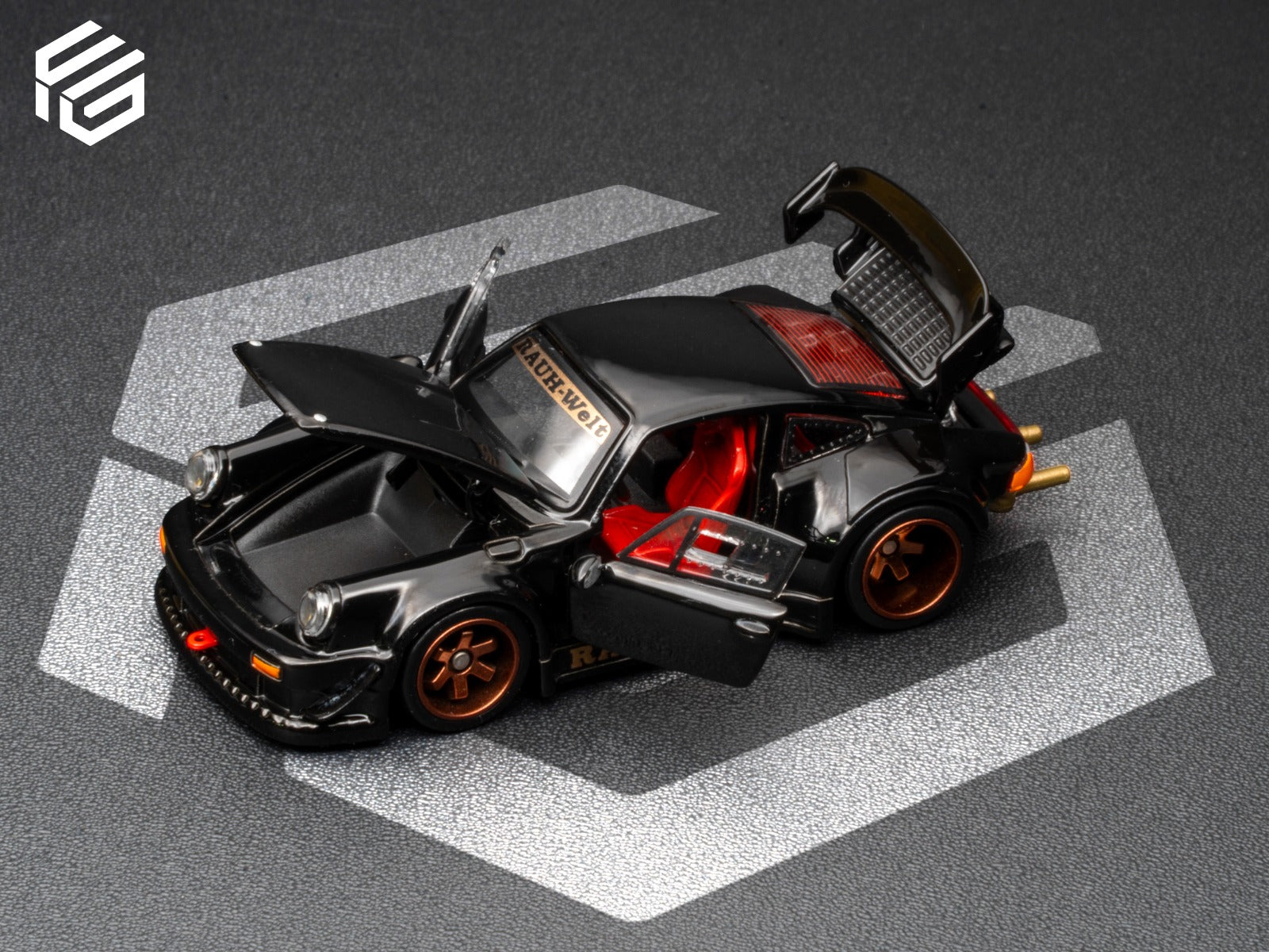 FG 1/64 RWB930 Fully Open Diecast Model. Black