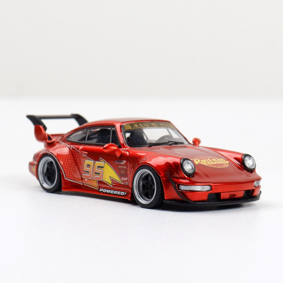 DEcode Model 1:64 Diecast Model McQueen 95# RWB964 Silver Rims