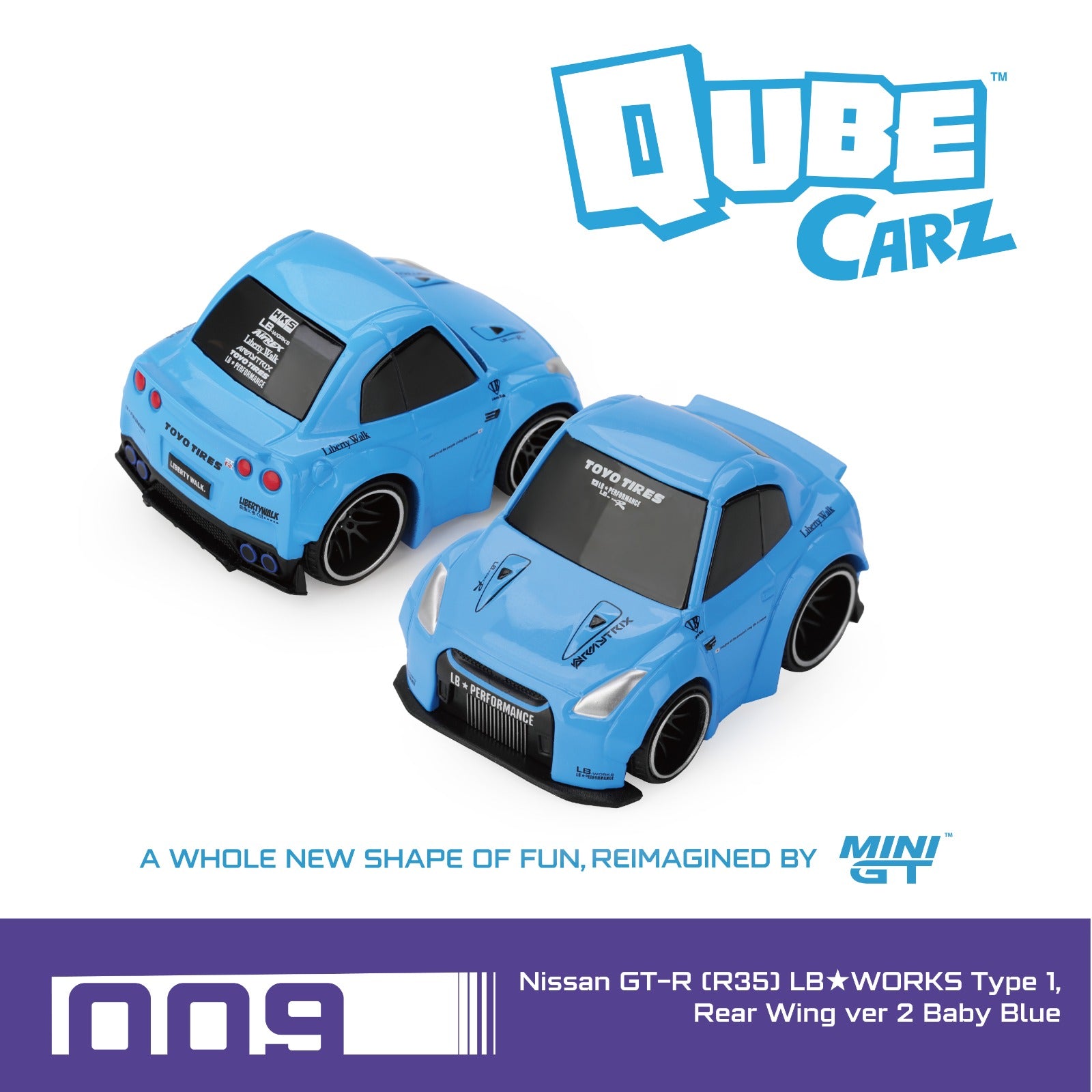 QZ00204-BL Nissan GT-R (R35) LB★WORKS Type 1, Rear Wing ver 1 GT Works ’70 /Blister packaging