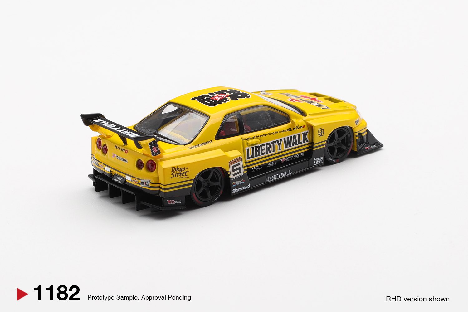 Mini GT Nissan LB-ER34 Super Silhouette SKYLINE Sport Yellow)* MGT01182-R