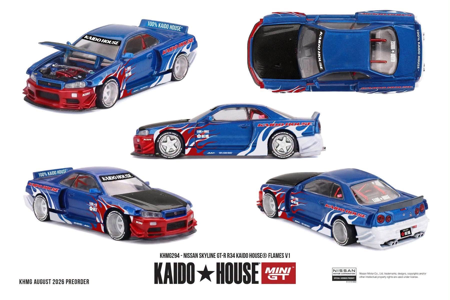 Kaidohouse Nissan Skyline GT-R R34 Kaido House Flames V1 KHMG294