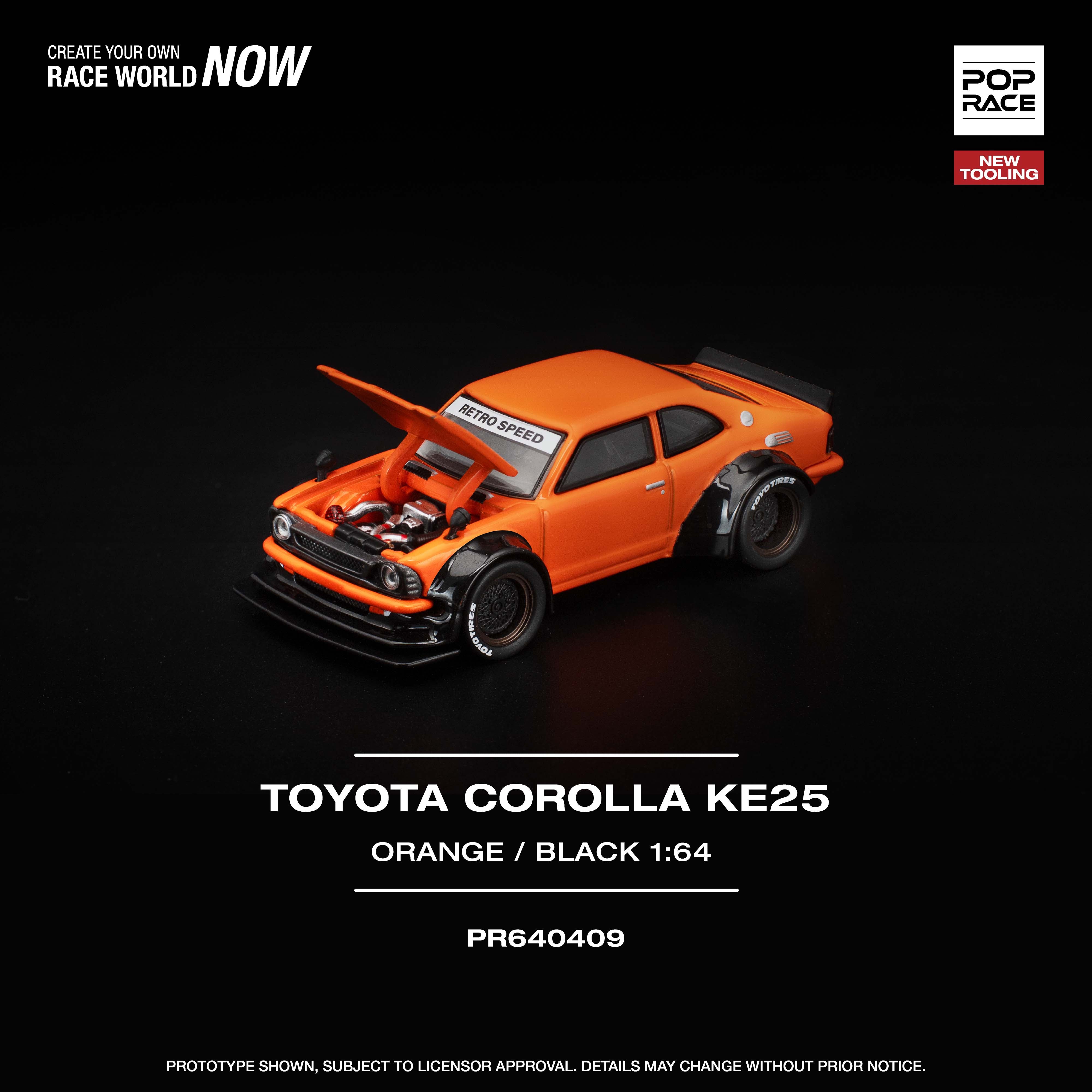 Pop Race PR640409 TOYOTA COROLLA KE25 ORANGE