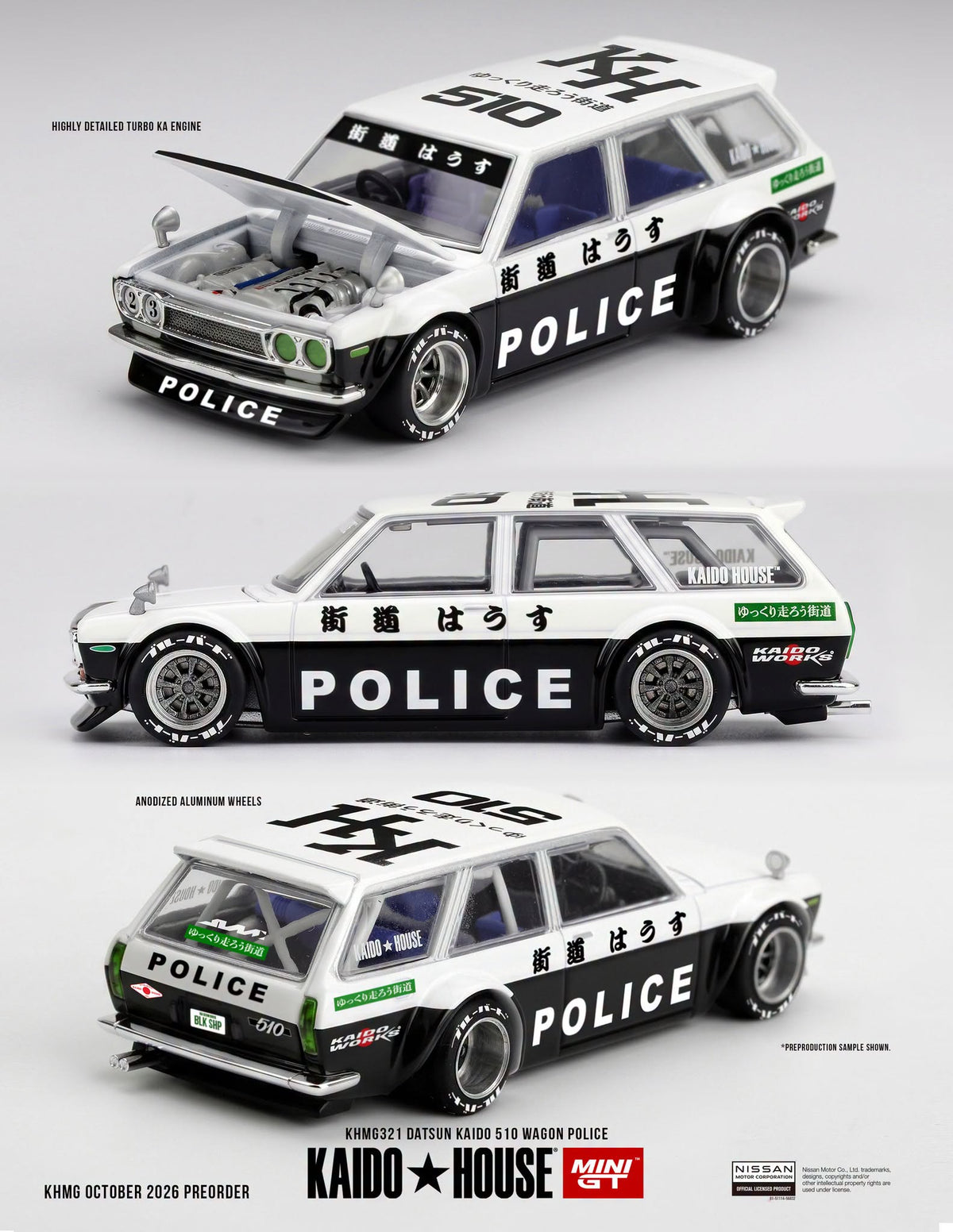 Kaidohouse KHMG321 Datsun KAIDO 510 Wagon Police