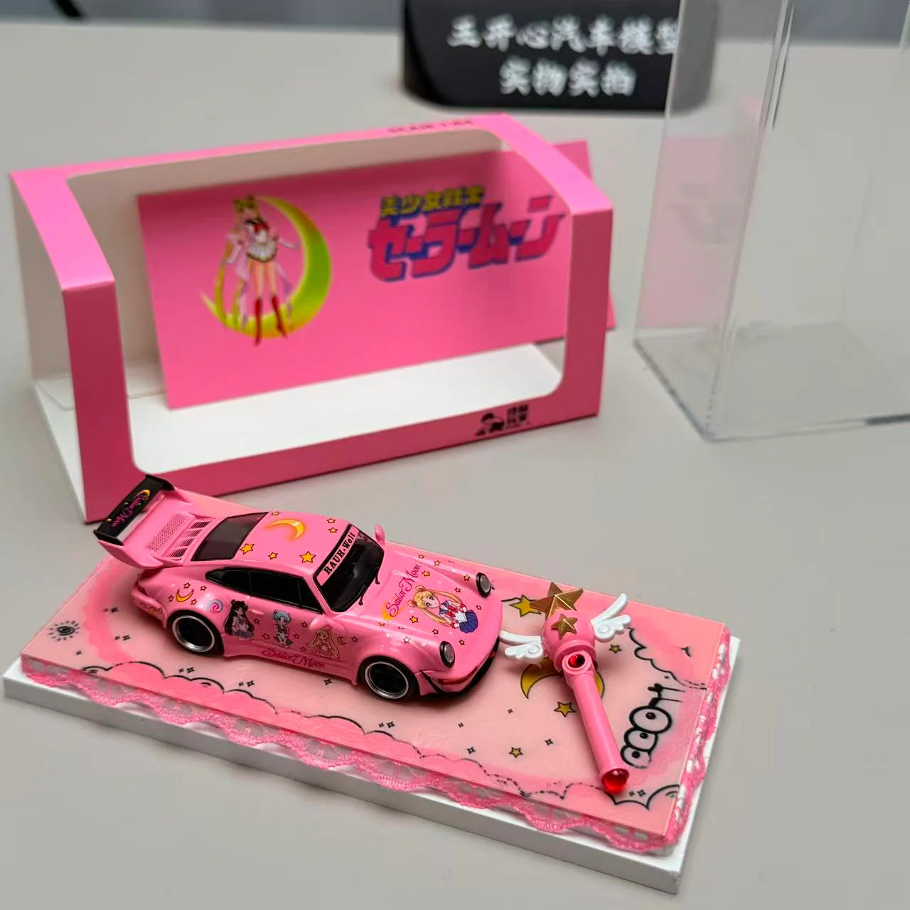 ZJWJ Model 1:64 Porsche Rauh-Welt RWB964 Widebody Modified Version Sailor Moon