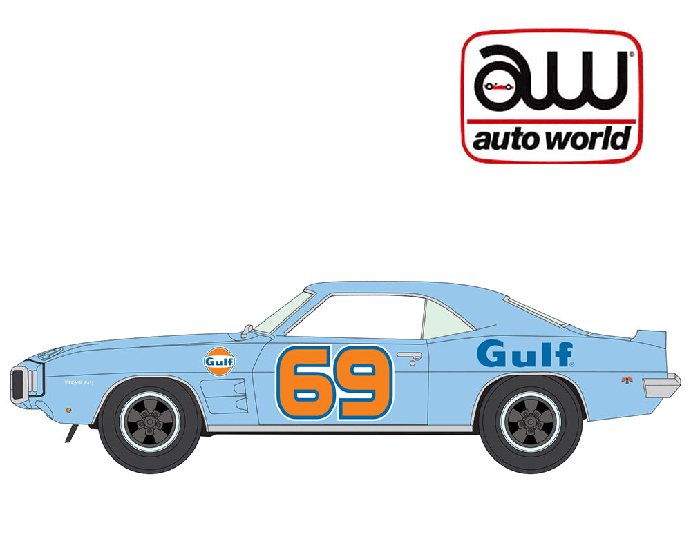 (Preorder) Auto World 1:64 2026 Premium Release 3B – 1969 Pontiac Firebird Trans Am GULF – Blue