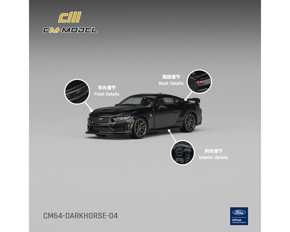 (Preorder) CM Model 1:64 Ford Mustang Darkhorse – Shadow Black – Limited Edition