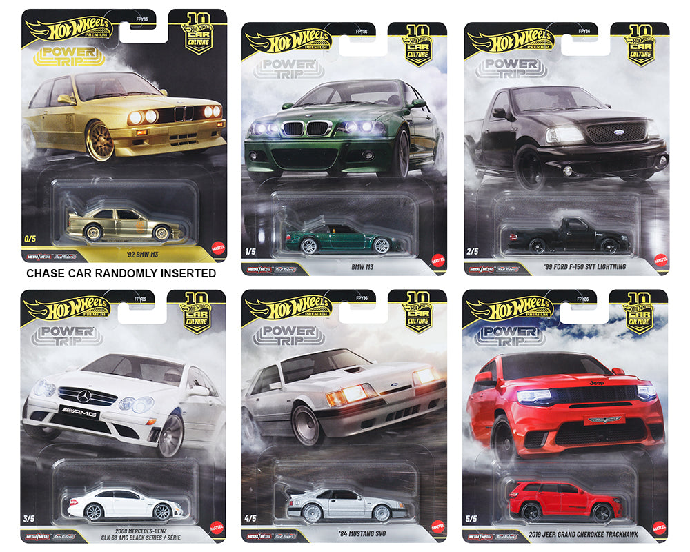 (Preorder) Hot Wheels Power Trip Assortment 5" piece Set "Car Culture 10th Anniversary"