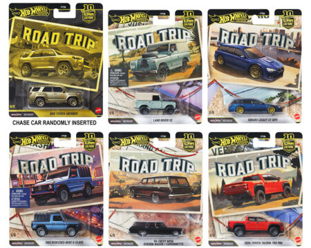 (Preorder) Hot Wheels 1:64 Car Culture 10th Anniversary 2026 V Case -Road Trip Assortment -Road Trip Assortment Assortment 5" piece Set "Car Culture 10th Anniversary"