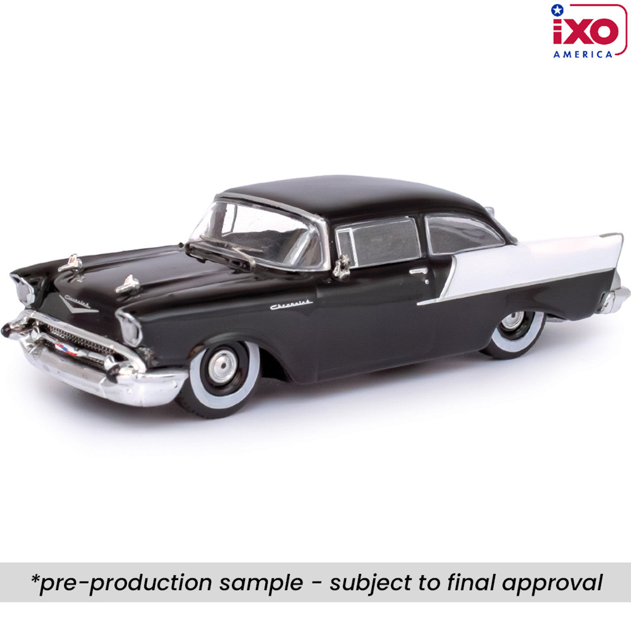 1:64 Scale 1957 Chevrolet One-Fifty Sedan - Onyx Black and India Ivory