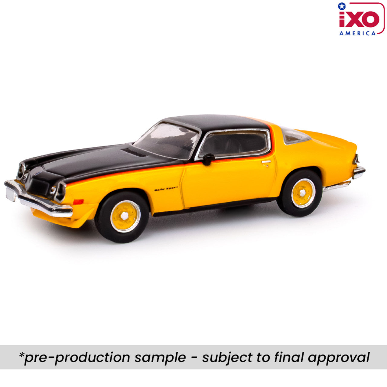 1:64 Scale 1976 Chevrolet Camaro Rally Sport - Bright Yellow and Black