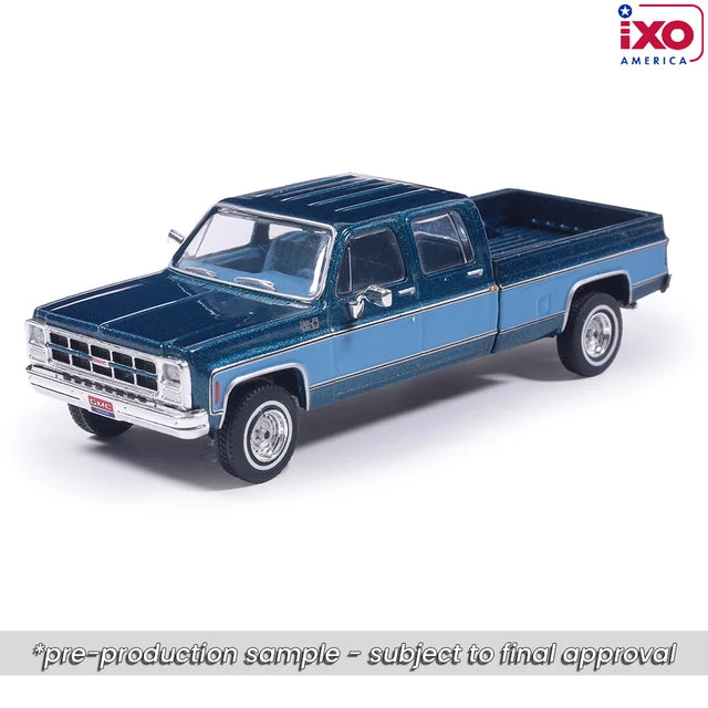 (Preorder) IXO Model 1:64 1980 GMC High Sierra K2500 Crew Cab Wideside - Dark Blue Metallic & Medium Blue - Special Two-Tone
