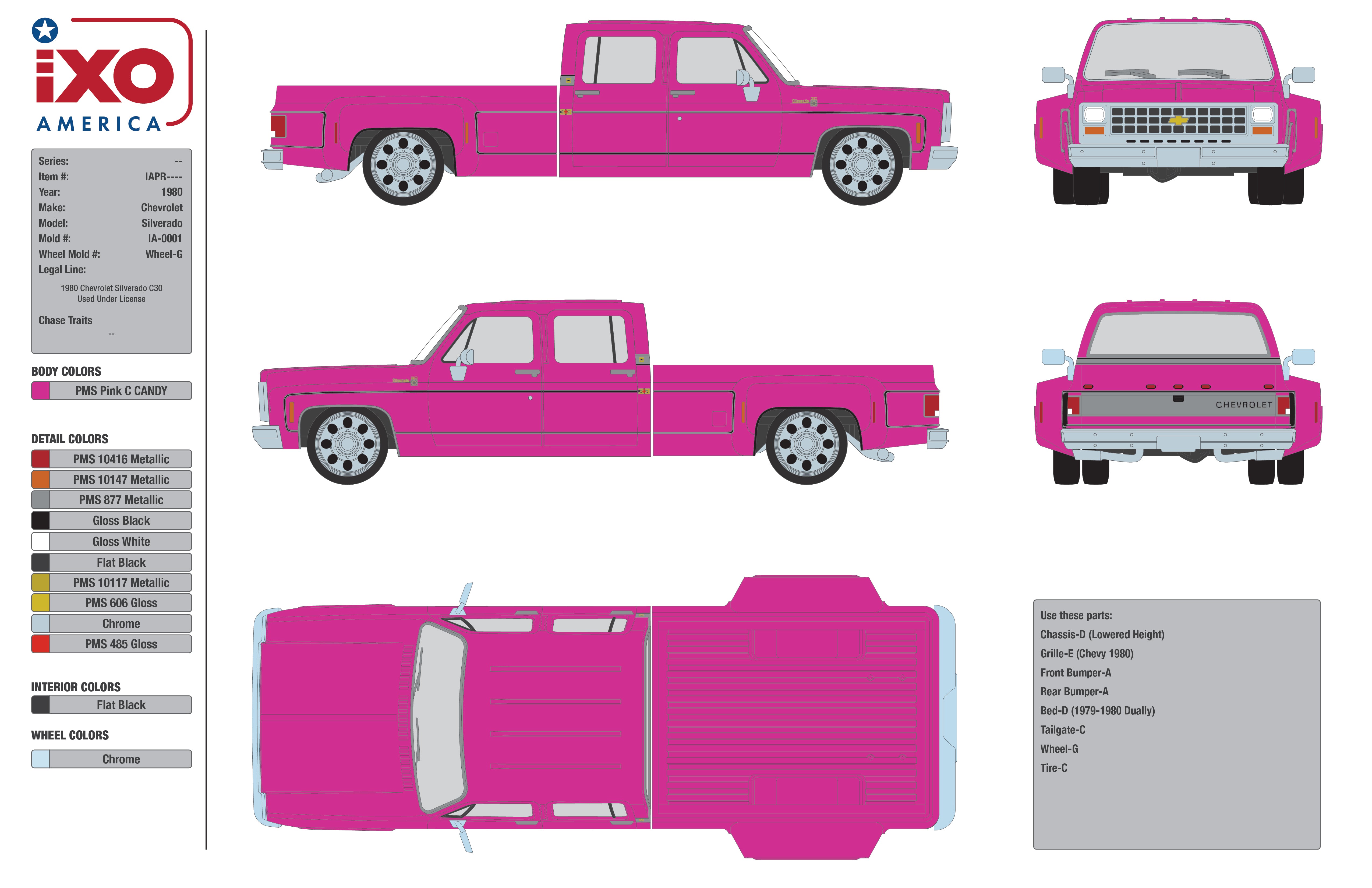 1 of 1000 IXO 1:64 1980 Chevrolet Silverado Dually – Lowrider