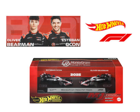 (Preorder) Hot Wheels 1:64 F1 2-Pack 2025 Racing Premium Team MoneyGram Haas Esteban Ocon #31 / Oliver Bearman #87