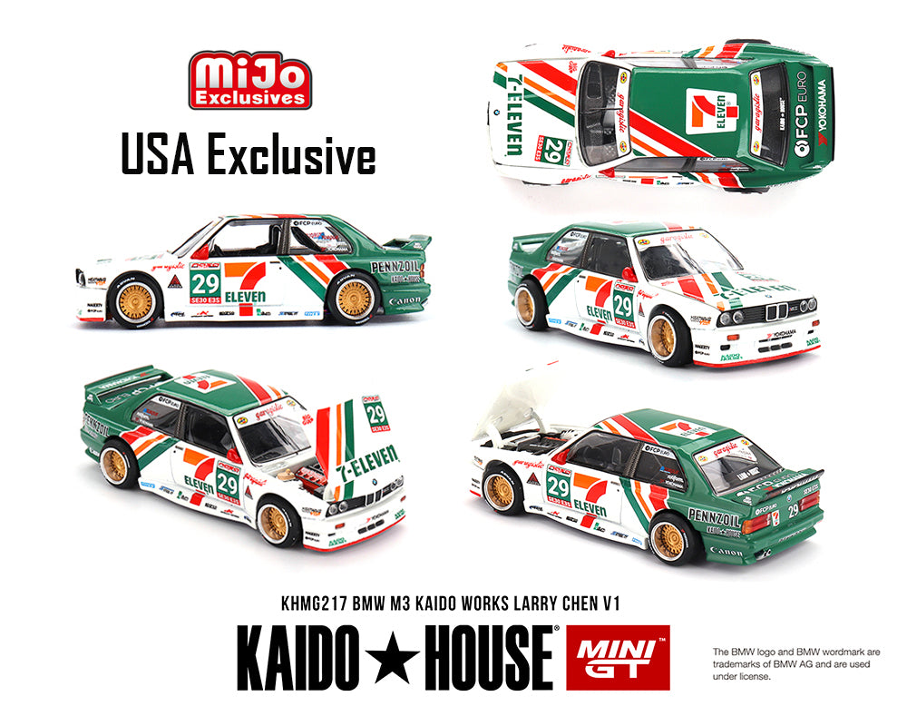 (Preorder) Kaido House x Mini GT 1:64 BMW M3 Kaido Works Larry Chen V1 – USA EXCLUSIVE -MIJO EXCLUSIVE