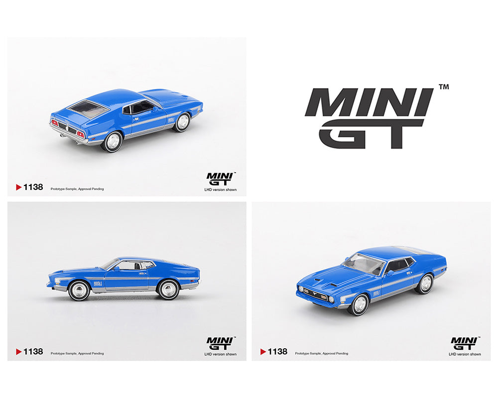 (Preorder) Mini GT 1:64 Ford Mustang Mach 1 – Grabber Blue