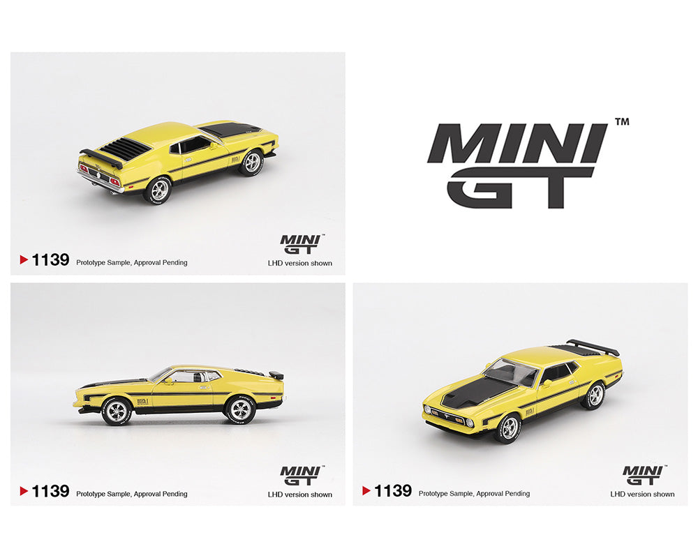 (Preorder) Mini GT 1:64 Ford Mustang Mach1 – Grabber Yellow