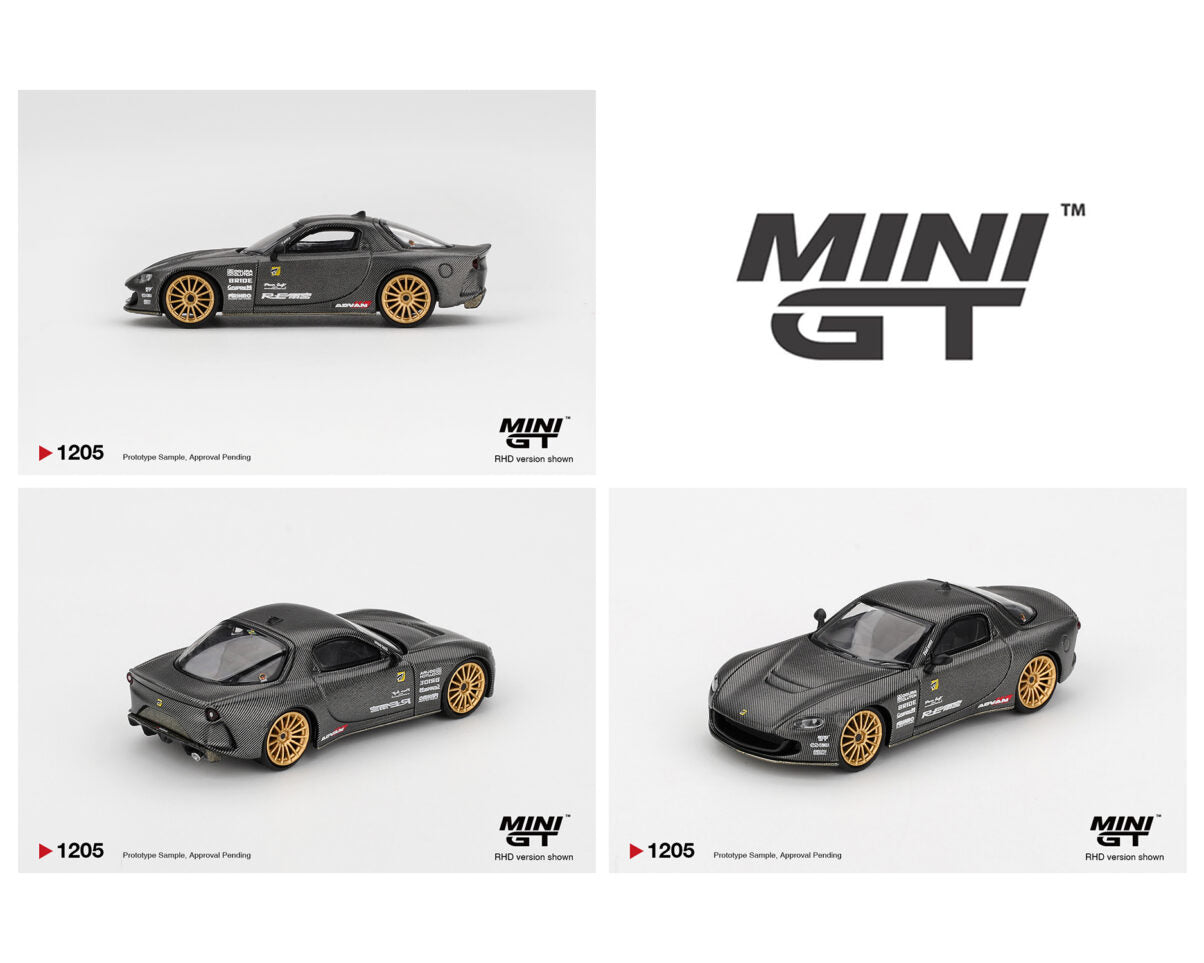 (Preorder) Mini GT 1:64 Mazda RX-7 RE-Amemiya Matsukiyo KOKU 3 Rotor NA-7 TAS 2025 Best Tuned Car Award – Carbon