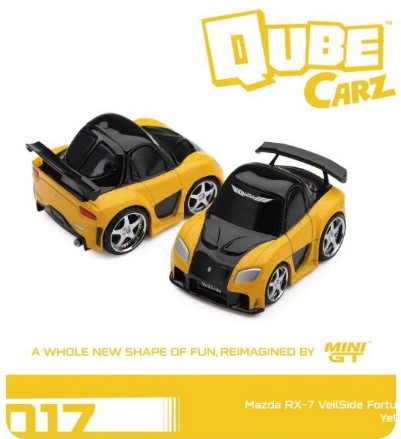 MiniGt QubeCarz QZ01003-BL - Mazda RX-7 VeilSide Fortune7 Yellow