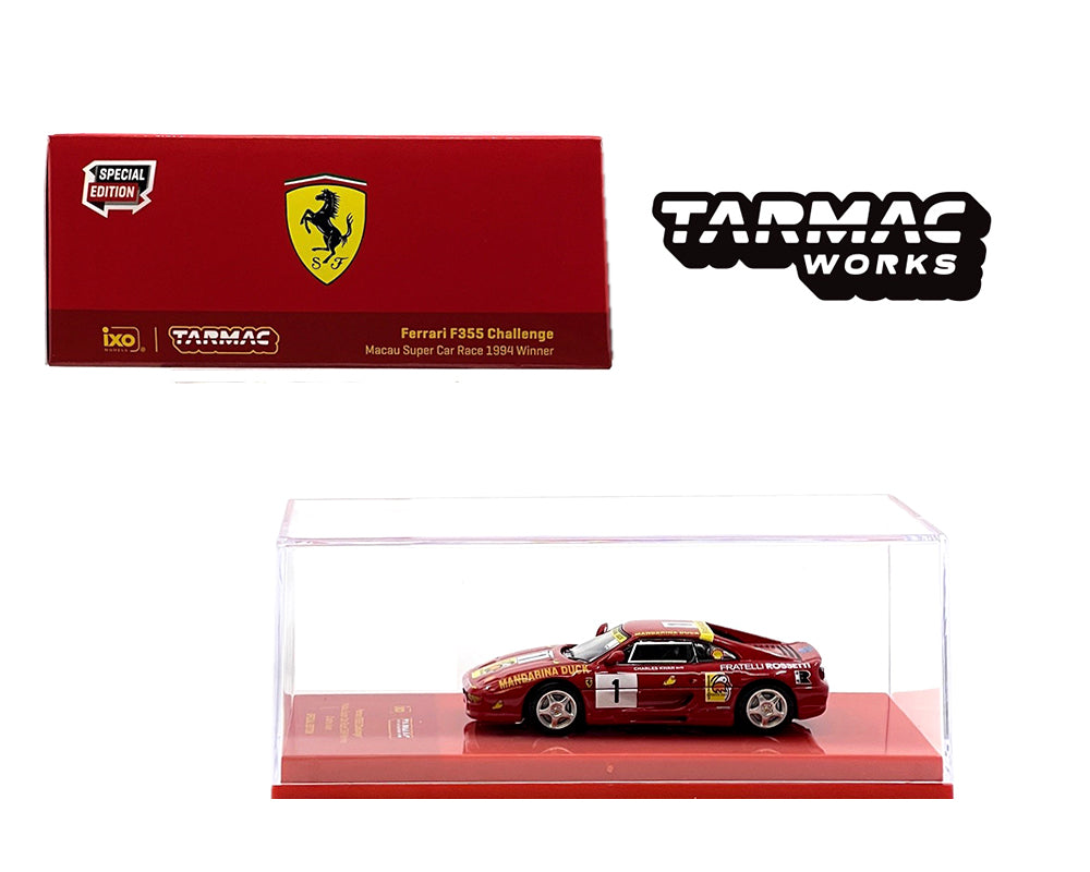 Tarmac Works 1:64 Ferrari F355 Challenge Macau Super Car Race 1994 Winner, Charles Kwan Special Edition – Hobby64