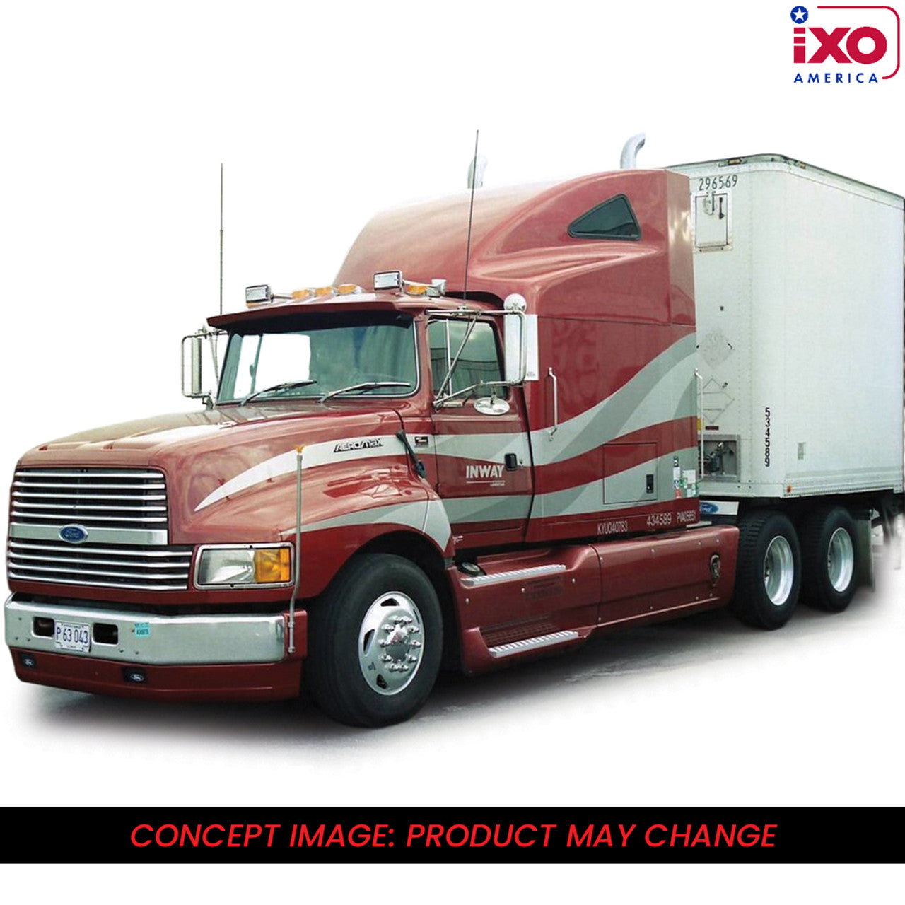 IXO 1:64 1980 Ford Aeromax - Burgundy and Gray