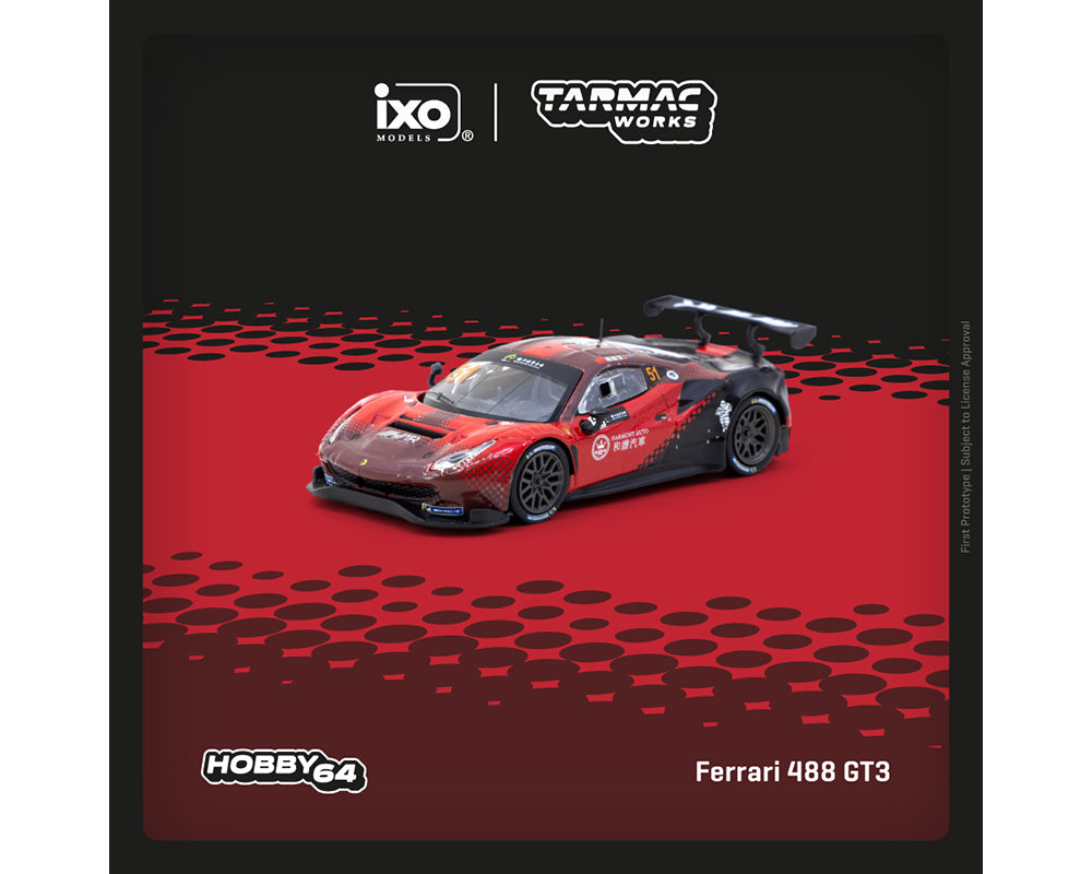(Preorder) Tarmac Works 1:64 Ferrari 488 GT3 #51 Macau GT Cup 2022 – Limited Edition – Hobby64