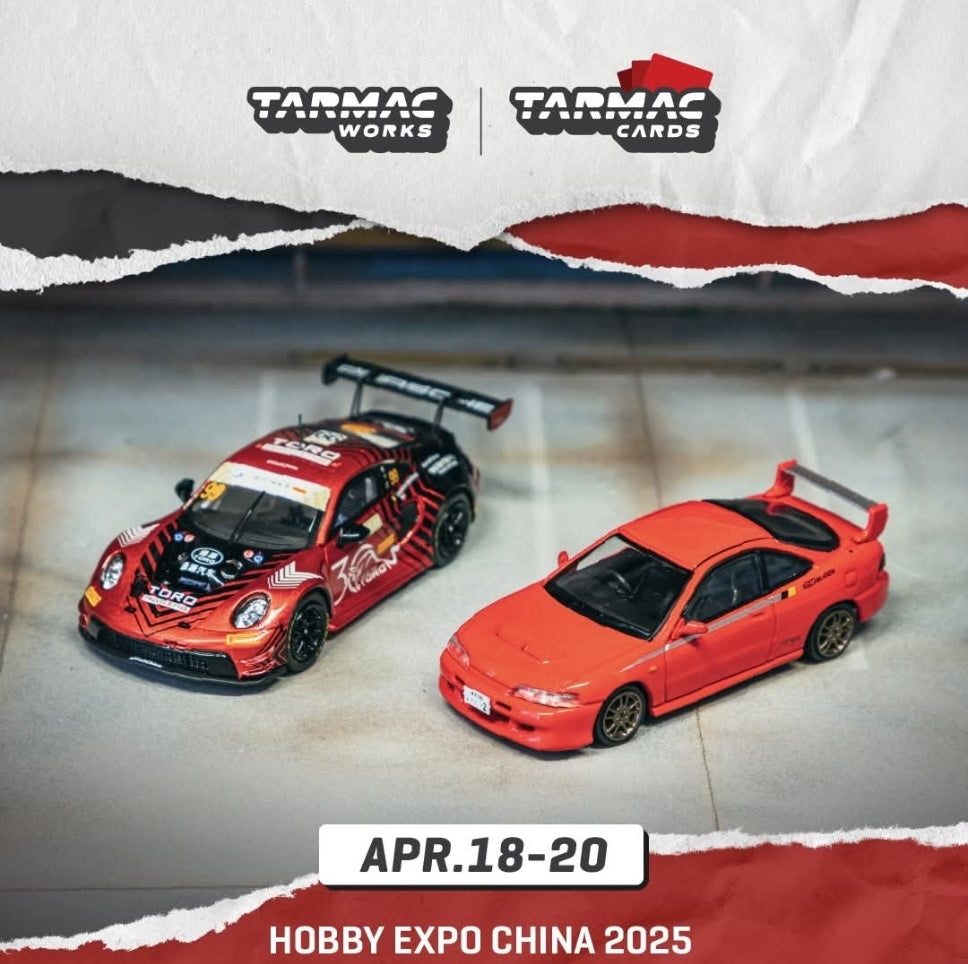 China EXPO Tarmac Exclusive 2 car set Honda Mugen Integra Type-R DC2 and Porsche 911 GT-3 R