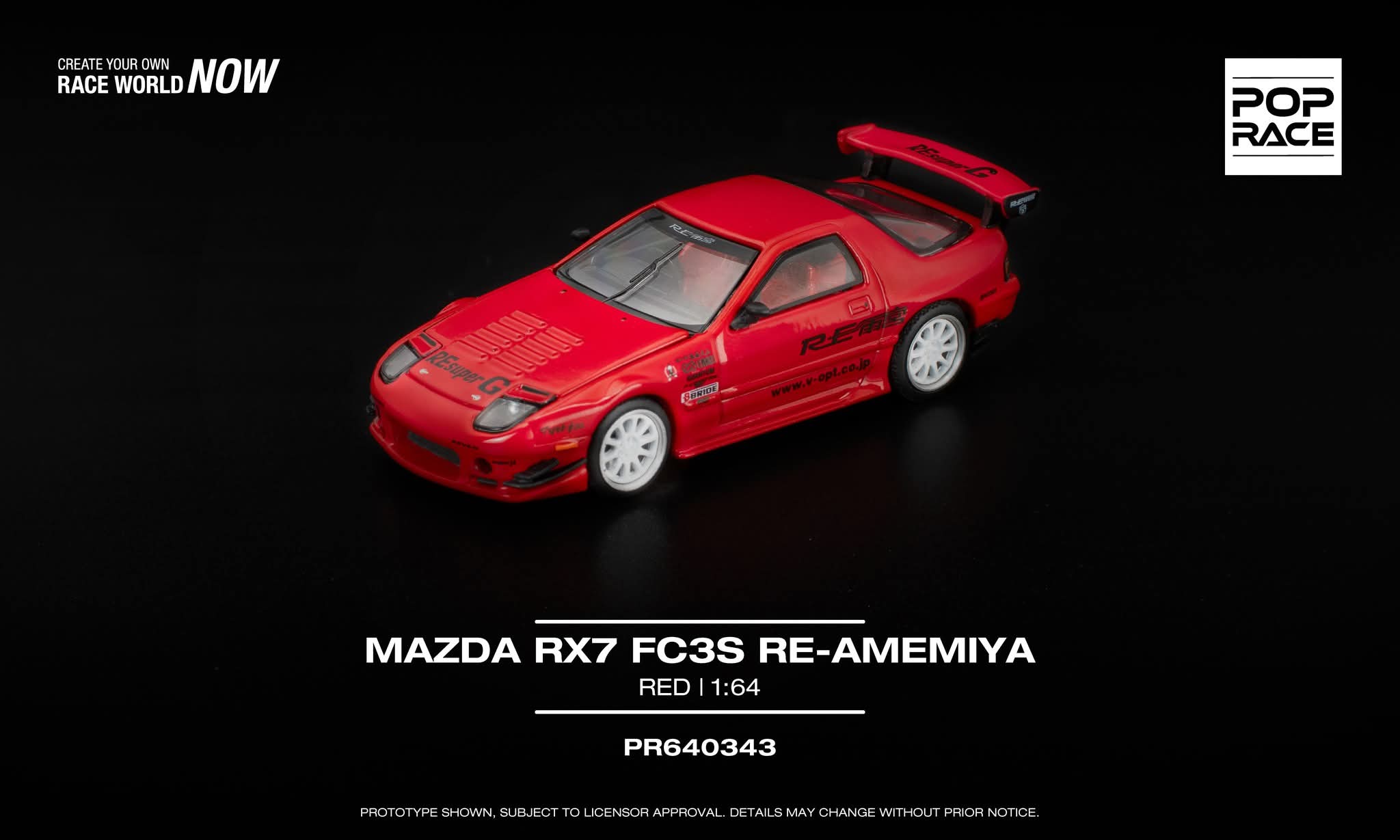 Pop Race PR640343 NMAZDA RX7 FC3S RE-AMEMIYA RED