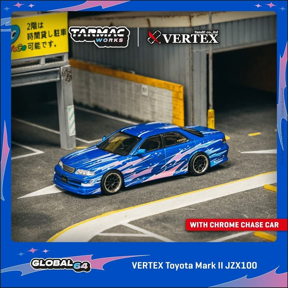Tarmac VERTEX Toyota Mark II JZX100 Blue Metallic - 23 SGD