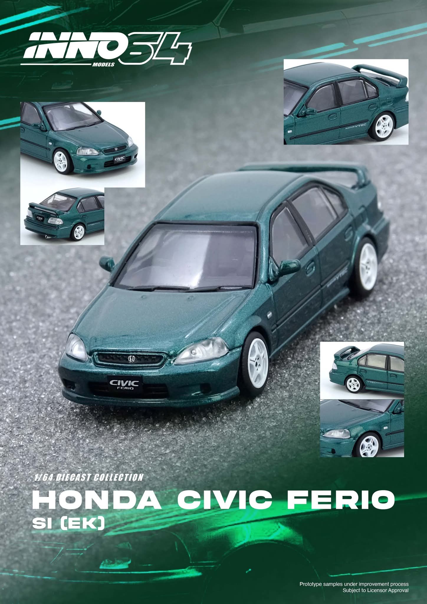 Inno64 HONDA CIVIC Ferio Si (EK) Green