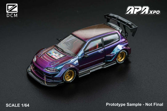 DCM 1:64 Honda Kevmannz 1996 EG6 Hatchback Wide Body - Foshan Limited Edition