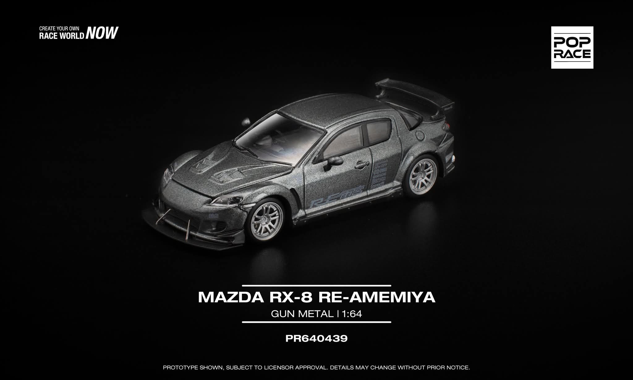 Pop Race PR640439 Mazda RX-8 RE-AMEMIYA GUN METAL