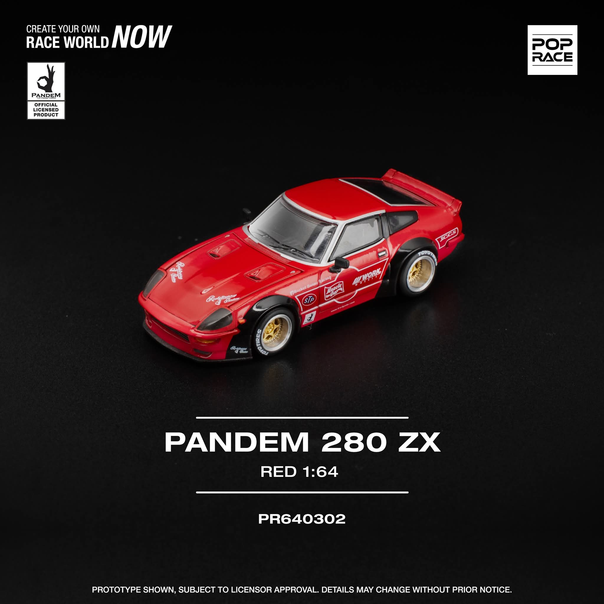 Pop Race PR640302 PANDEM 280ZX RED (NEW TOOLING)