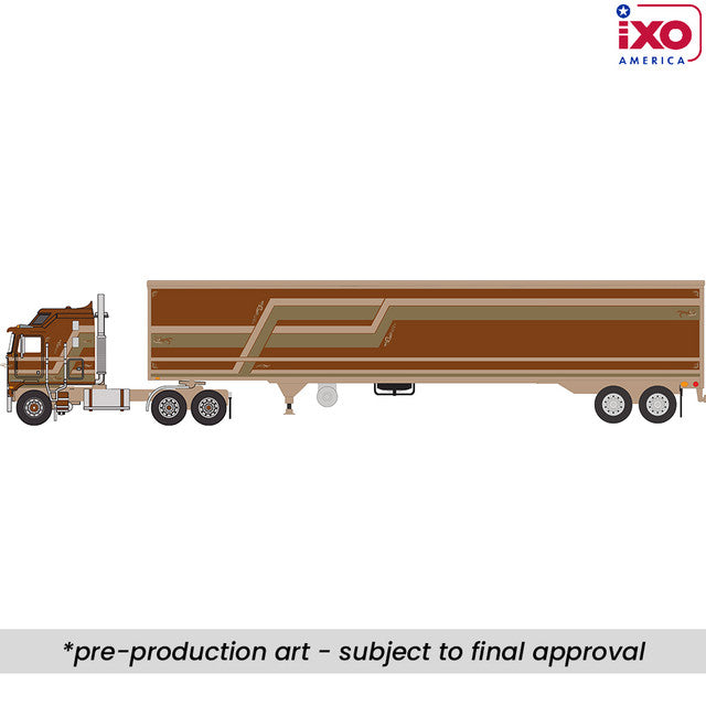 IXO 1976 Kenworth K100 Aerodyne - Brown with Modern Trailer