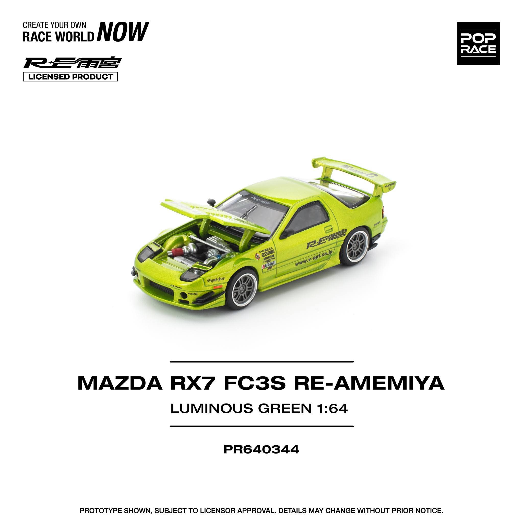 Pop Race PR640344 MAZDA RX7 FC3S RE-AMEMIYA LUMINOUS GREEN