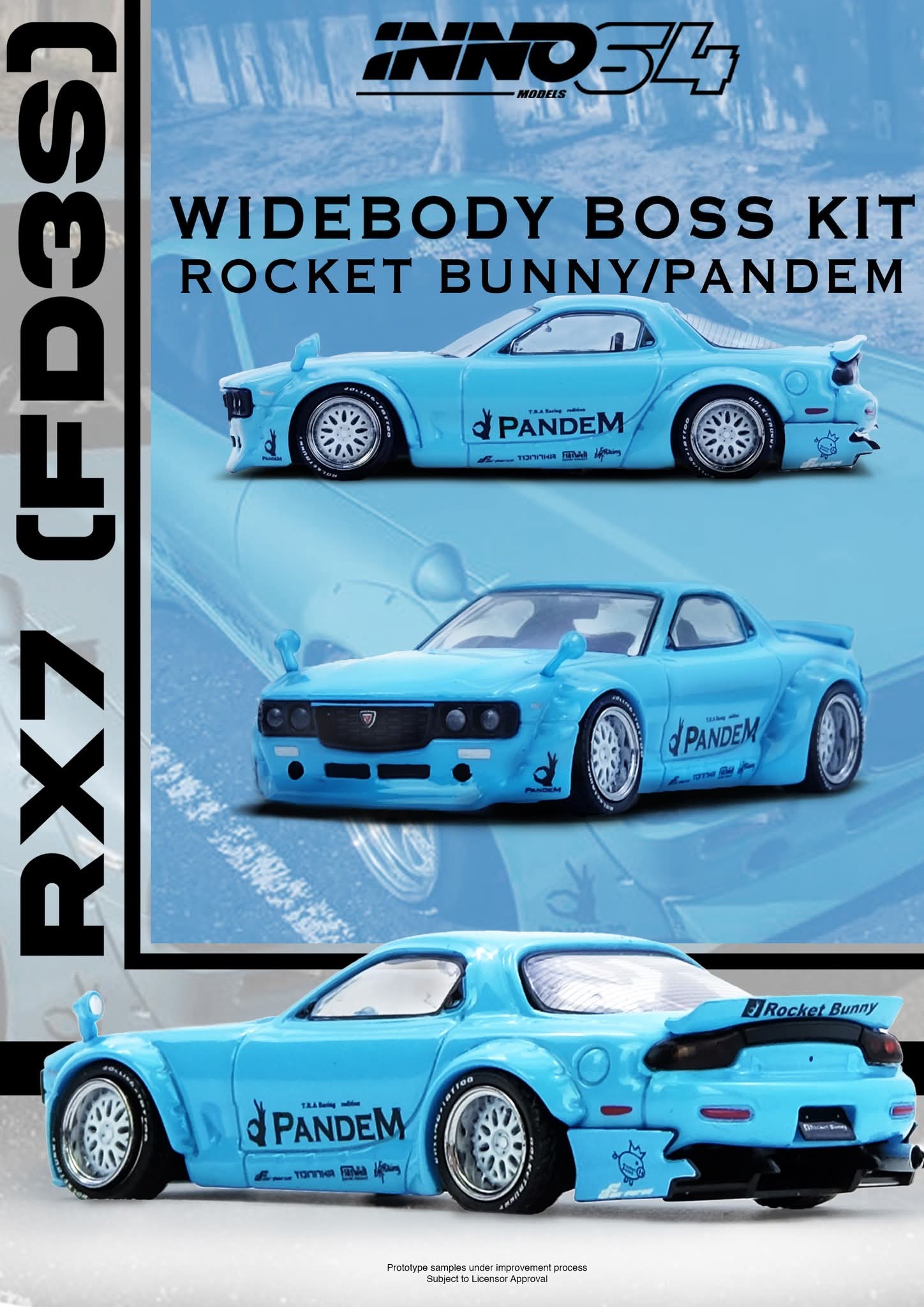 Inno64 PANDEM ROCKET BUNNY RX7 (FD3S) Tiffany Blue