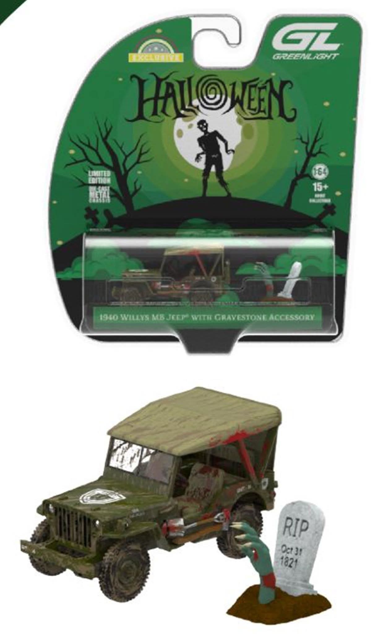 1940 Willys MB Jeep - Zombie Tribute with Gravestone Accessory