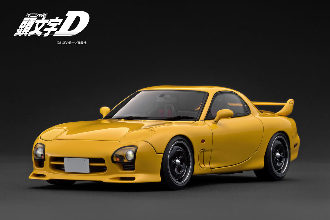 Ignition Model 1:18 INITIAL D Mazda RX-7 Mazda Speed A-spec (FD3S) Yellow SOUND & LED Ver. IG3940