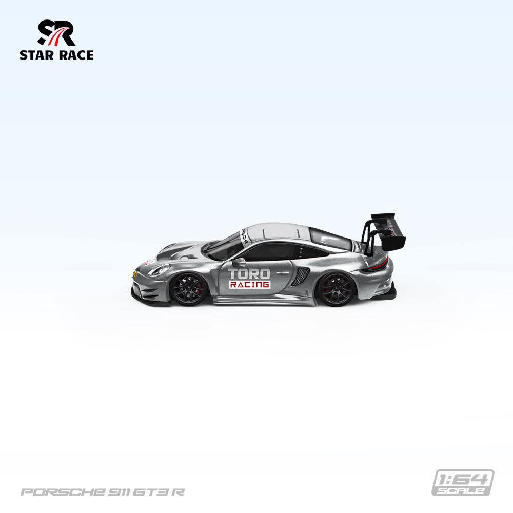 Star Race Porsche 911 GT3 matte silver racing car